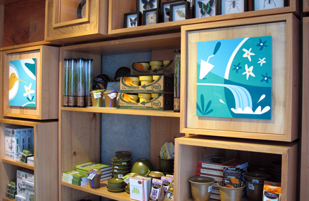 A pair of display panels in the main store's Sustainability and Gardening area.